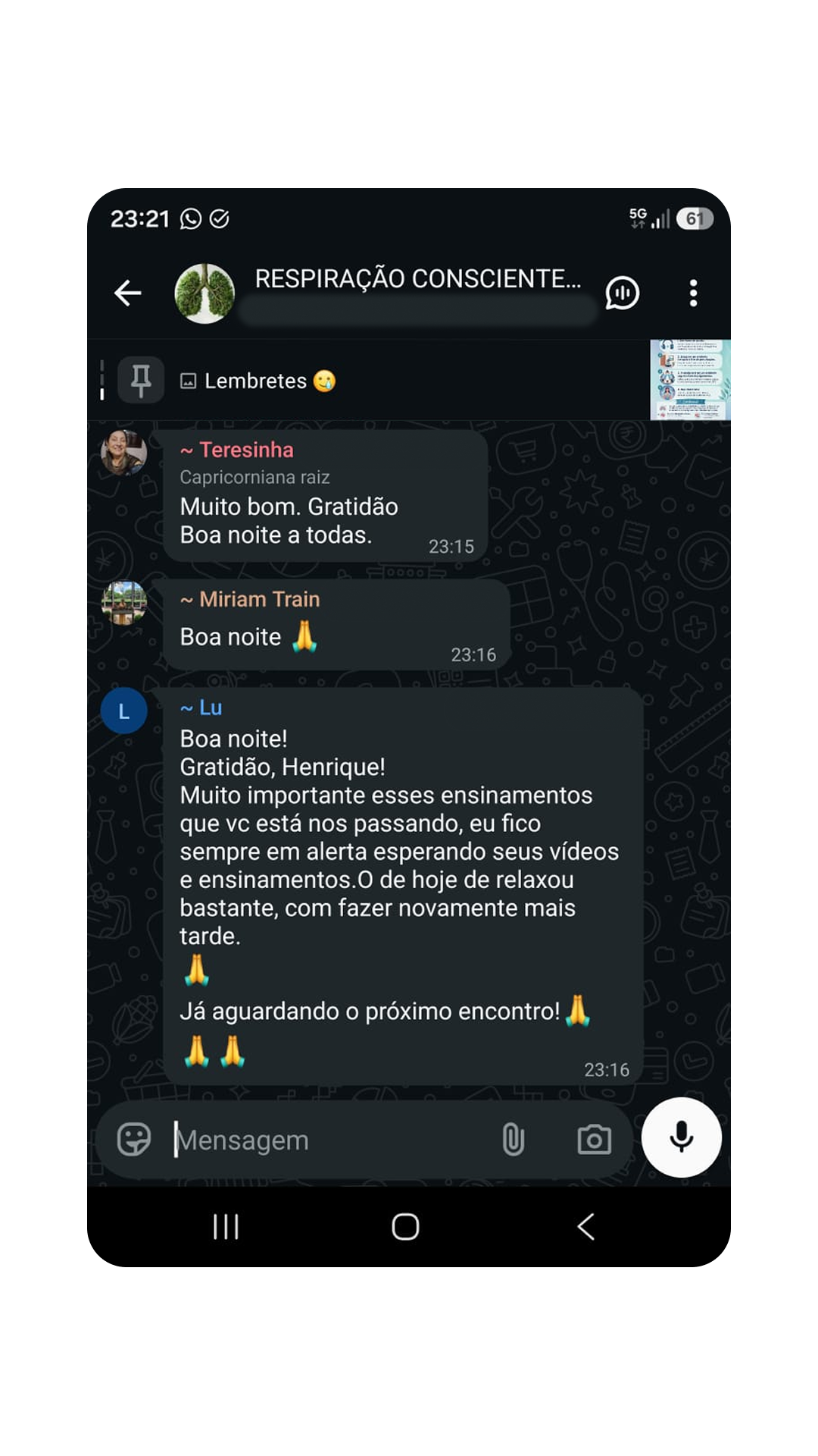 Feedback de cliente pelo WhatsApp